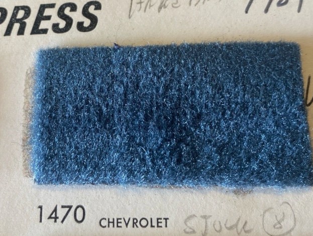 1981 GM Vintage Chevrolet Detroit Auto Body Seat Cloth #1470 Blue Empress OEM
