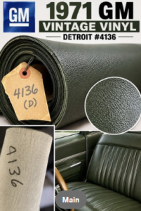 1971 General Motors OEM Auto Seat Vinyl Detroit #4136 Vintage By The Yard NOS